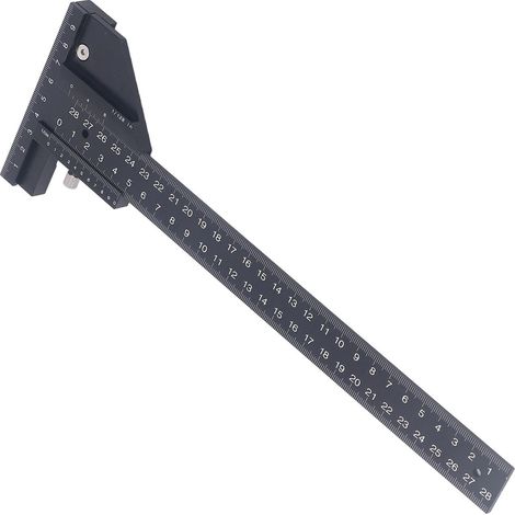 (0-280 mm Nouveau) Règle de traçage multifonctionnelle aux normes britanniques, règle en T en alliage d'aluminium pour le travail du bois, jauge de traçage professionnelle à double fonction pour la me (1/5)