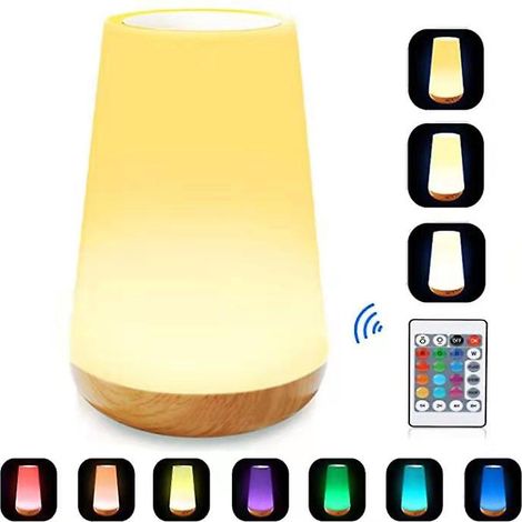 Wiederaufladbare LED-Nachttischlampe mit Farbwechsel und Touch-Steuerung (1/5)