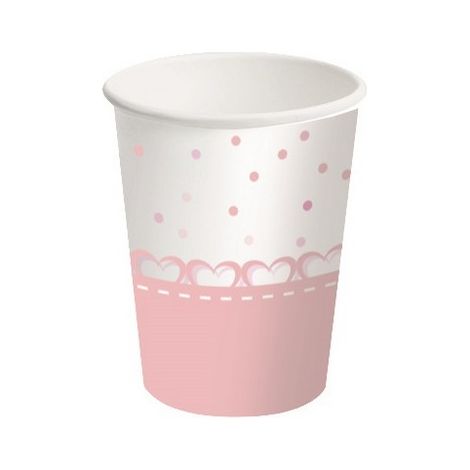 Bigiemme Bicchiere Carta 250 Ml Baby Cuori Rosa 8 Pz (1/3)