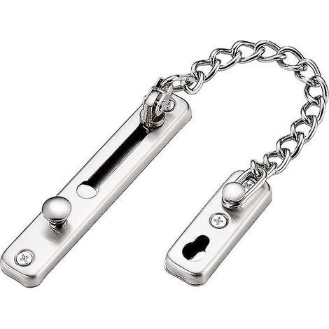 Set di 2 serrature a catena con molla antifurto, in acciaio inox nichelato spazzolato. (1/5)