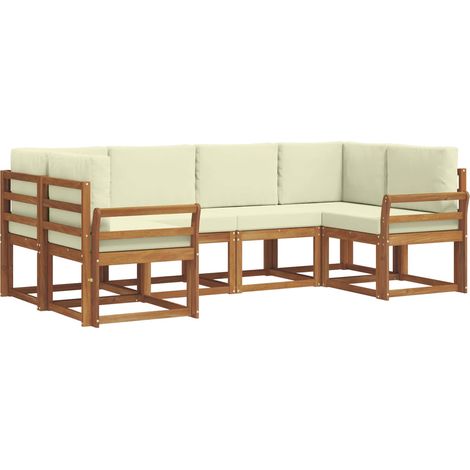 Outdoor Sofa Set with Cushion 6 pcs Natural and Cream vidaXL (1/5)