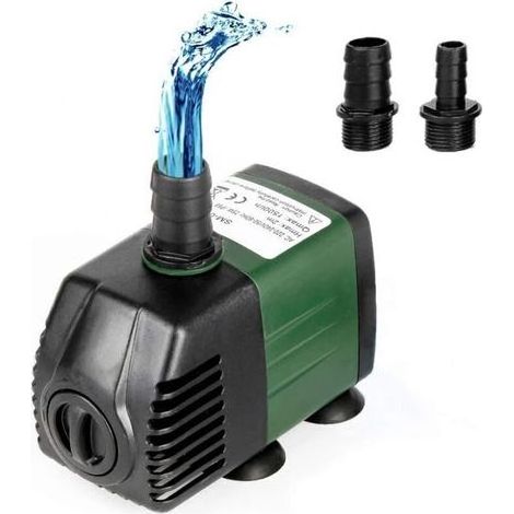 FENOPLASTICAUlisemPompe à eau submersible 25W 1500 L/H avec 2 buse pour aquarium, étang, Cordon 1,5M, fontaines de jardin, système hydroponique (1/4)