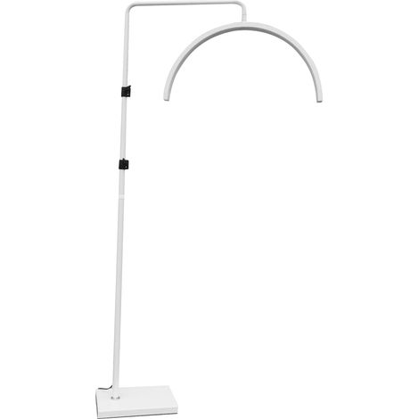 Lampe sur pied LED 40W réglable pour tatouage des sourcils, manucure, extensions de cils et microblading, demi-anneau, prise UE, blanche (1/5)