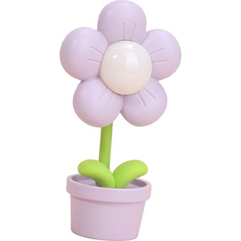 Lampe de chevet fleur pour enfants lumière douce pliable 360° sur piles décorative chambre salon violette (1/5)