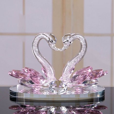 Cygne - Figurine En Verre Cristal - Décoration Intérieure Pour Salon Chambre Bureau - Poids Papier - 15 x 10 x 8 cm - 1 Pièce