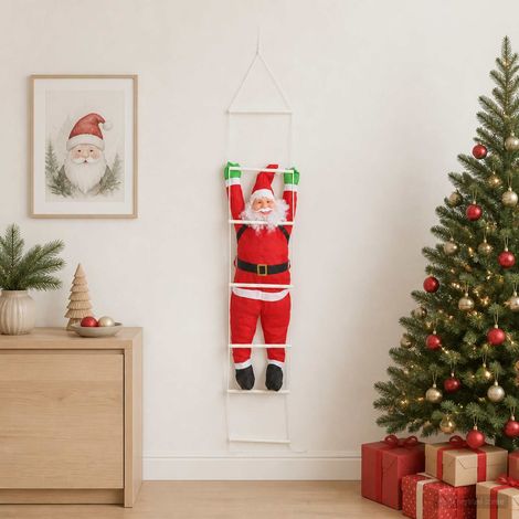 vidaXL Babbo Natale appeso sulla scala Rosso 30 x 15 x 170 cm (1/5)