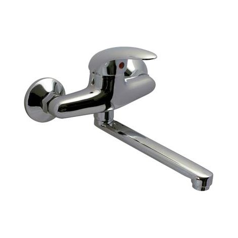 MISCELATORE LAVELLO A PARETE START H25 CROLLA  OTTONE CROMATO