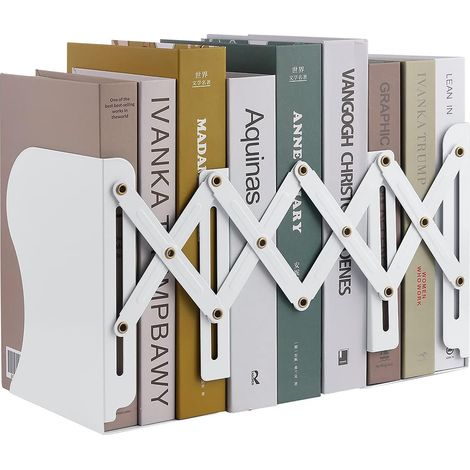 MIMOSON-Serre-livres extensibles en métal (blanc) (1/5)