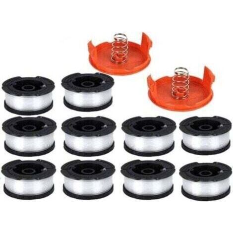 Bobine de coupe-bordure Black & Decker, bobine de coupe-bordure de 0,2 cm (10 fils de coupe-bordure, 2 capuchons, 2 ressorts) (1/4)
