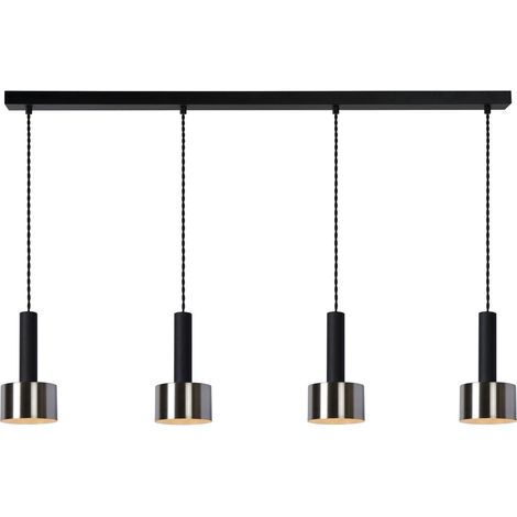 Lucide TEUN lustre variable 4xE27 noir/argent 150cm (1/2)