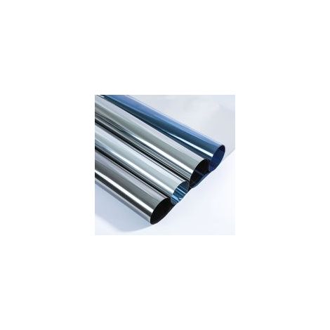 Miroir Fenetre Adhesif Effet Miroir Anti Regard sans Tain pour Vitre Papier Miroir Anti Chaleur Feuille Miroir Occultant à Sens Unique Protection de Soleil Anti UV Argent 60x100CM