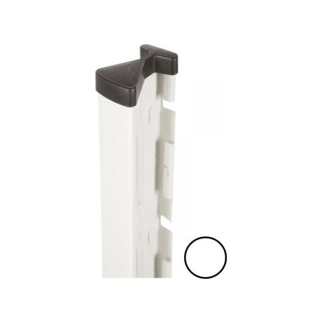 Cloture & Jardin – Poteau pour clôture en acier galvanisé électrozingué blanc 1,27m – Système d'encoches pour pose rapide – Dimensions 80x50mm