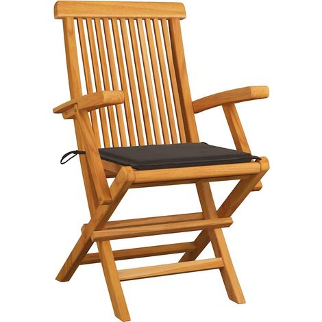 Maison Exclusive - Klappstühle mit taupefarbenen Kissen, 8-teilig (1/5)