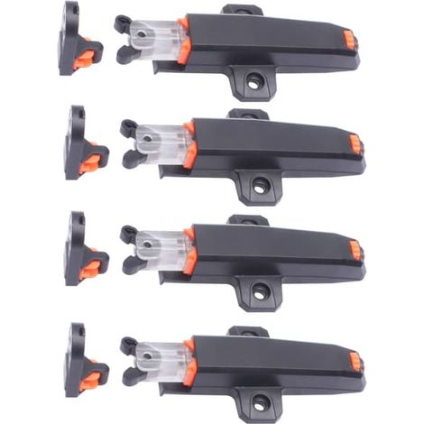 Lot de 4 loquets de placard à ouverture par simple pression - Noir autobloquant (1/5)