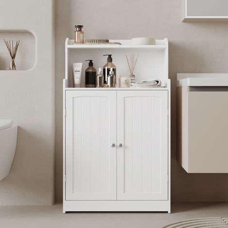 Meuble de Rangement, Armoire, 2 Portes, 2 Étagères Réglables, pour Salle à Manger, Cuisine, Salon, 30,1 x 60,1 x 100,1 cm, Blanc (1/5)