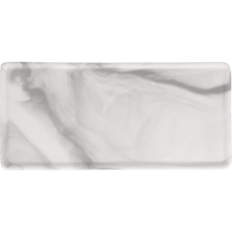 Plateau en Céramique Gris Marbré 20,5x9,5 Cm, Léger et Résistant, Organiseur Maquillage Décoratif pour Table de Chevet ou Comptoir de Salle de Bain'-'-