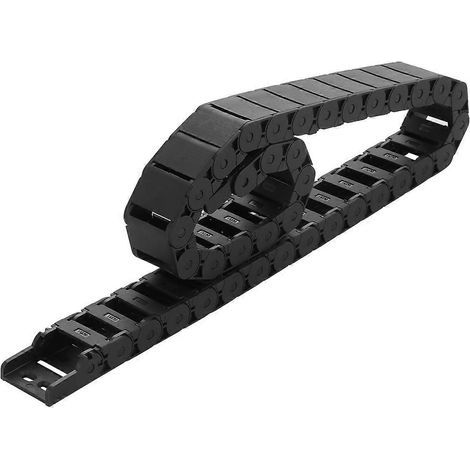 Chaîne porte-câbles semi-fermée flexible en plastique UKCOCO, usinée CNC, 1 m (noire) (1/4)