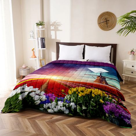 Trapuntino Matrimoniale Stampa Digitale Primavera Estate Copriletto Coperta Leggera Trapunta Primaverile Due Piazze DisAttimi23