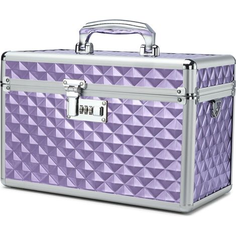 Boîte de Rangement avec verrou à Combinaison, boîte de Stockage de médicaments verrouillable, boîte de Premiers Secours Vide, boîte de sécurité (Purple, Large) (1/5)