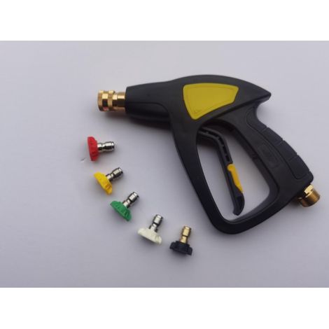 pistolet De Lavage Haute Pression 5000 Psi Remplacement Pour Eau Chaude Et Froide Raccord M22 5 Embouts (1/5)