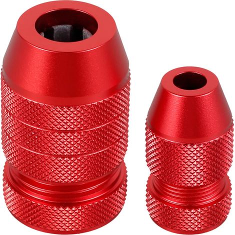 Butées de Profondeur de Foret, Réglable Guide de Profondeur, La Plage de Taille des Forets Est de 2 à 5 mm et de 6 à 11 mm, Convient aux Outils de Menuiserie et aux Outils à Main (Rouge) (1/5)