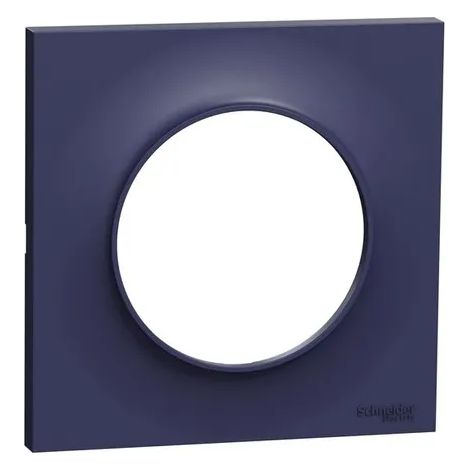 Schneider Electric – Plaque de finition 1 poste couleur bleu cobalt – Appareillage mural Odace Styl – Finition haut de gamme pour installations électriques