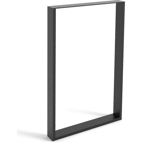 Pied de meuble carré en acier – Finition pores noirs – Hauteur 87,2 cm – Installation boulonnée – Support jusqu'à 6,1 kg – REI (1/5)