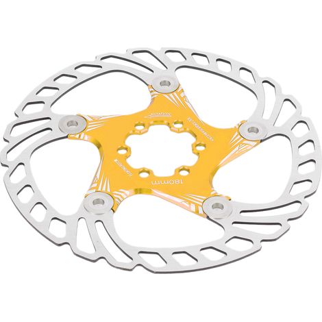 Disque de frein à disque en métal de qualité pour VTT, 180 mm, cinq clous, plaquettes de frein dorées (1/5)