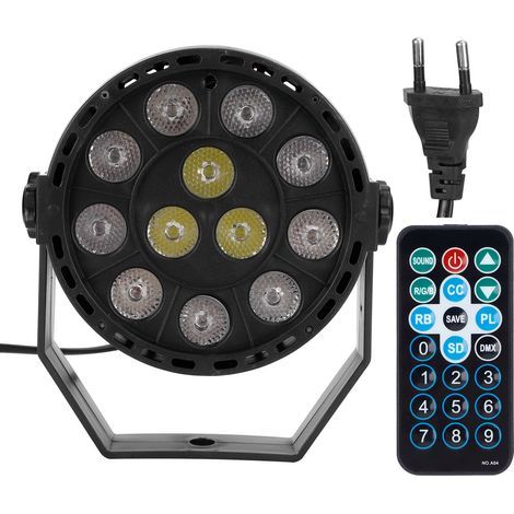 12LED Spot RGB Son Commande à Distance Lumière Scène Fête KTV EU 90-240V (1/5)