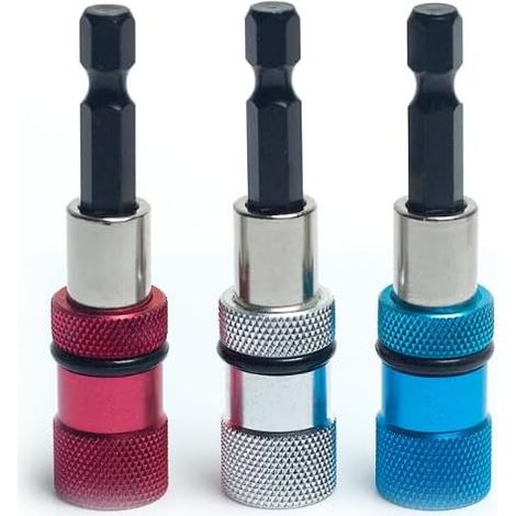 Set da 3 pezzi comprendente un portapunte magnetico per cacciavite esagonale profondo 1/4 di pollice, un cacciavite esagonale con prolunga per trapano e punte per cacciavite.