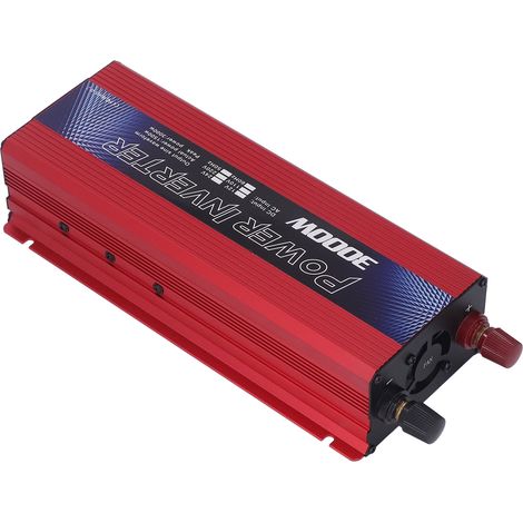 Onduleur Voiture Sinus Pur Convertisseur 3000W DC 12V vers AC 220V 50Hz avec Port USB et Ventilateur de Refroidissement Rouge (1/5)