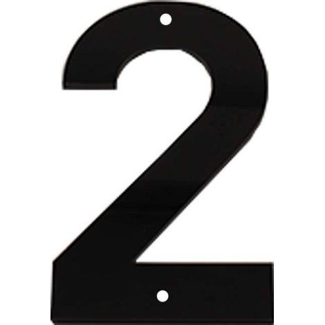 Plaque de Numéro de Maison 6 Pouces (15cm) Grands Numéros de Porte, Plaque de Signalisation épaisse Auto-adhésive avec Vis Numéro D'adresse de Rue Numéros de Boîte Aux Lettres, Noir (2) (1/5)