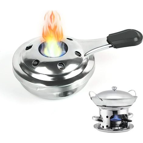 Spiritusbrenner, tragbarer Spirituskocher, Edelstahl-Spirituskocher, Mini-Spirituskocher für den Außenbereich, Camping, Grillen und zum Erwärmen von Speisen (Silber) (1/5)