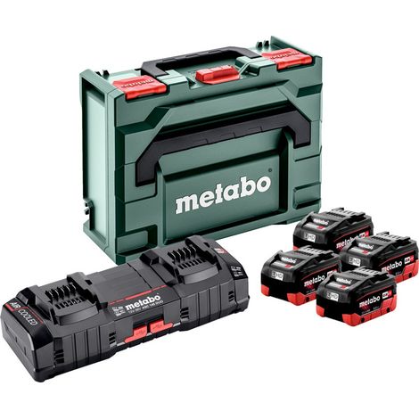 Metabo Basis Set 4 x LiHD 8.0 Ah + ASC 145 Duo + metaBOX 145