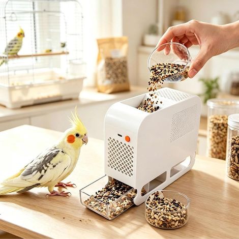 Séparateur de graines d'oiseaux, machine à souffler pour oiseaux (blanc) (1/5)