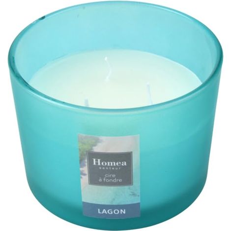 Bougie Verrine 3 Mèches D11 x 8 cm Parfum Lagon (1/3)