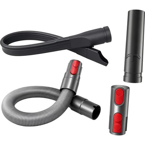 4 Pièces Accessoire Aspirateur pour V15 V11 V10 V8 V7, Flexible, Embout Suceur Aspirateur, Verrou de Commutateur et Adaptateur, Outils plat pour Nettoyage Voiture, Maison et Crevasses (1/5)