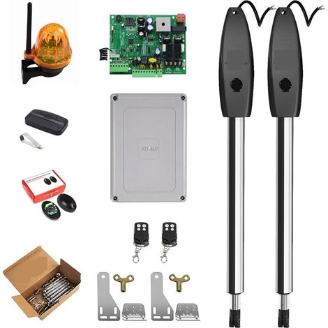 Kit d'ouvre-portes automatiques 400KG automatique double bras électrique porte battante ouvre-porte opérateur moteur actionneur plus proche ouvre-porte battante for le contrôle d'accès pour accessoire (1/5)