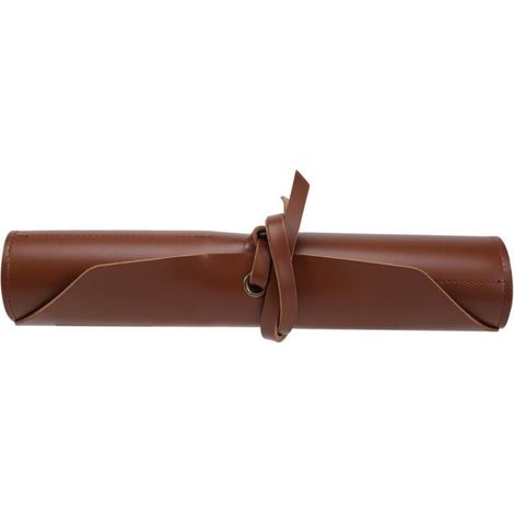 Rouleau à Outils en Cuir, Sac de Rangement pour Trousse Cuir Multifonctionnel (1/4)