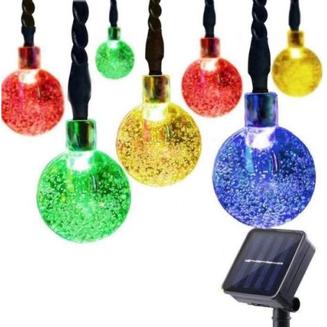 20 LED S 5 M Multi couleur boule de cristal lampe solaire puissance LED chaîne fée lumières solaire guirlandes jardin noël décor (1/3)