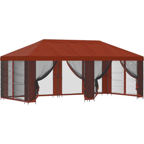vidaXL Garden Gazebo with Sidewalls 6 x 3 m Terracotta (1/3)