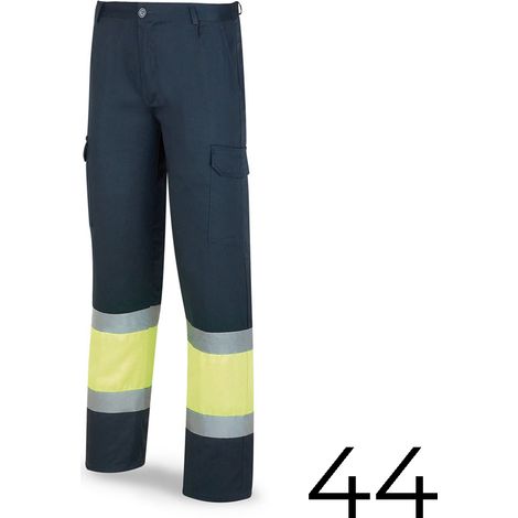 Pantaloni in poliestere/cotone bicolore ad alta visibilità blu/giallo taglia 44 388pfxyfa/44 brand