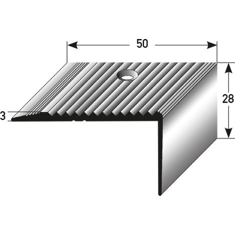PROVISTON Treppenkante 28 x 50 x 2000 mm Treppenkantenprofil Treppenwinkel Winkelprofil Kombiwinkel Aluminium eloxiert Spezialemailliert Spezialemailliert Dunkelgrau (1/3)
