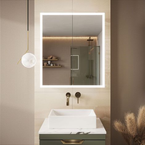 Orbit Prospr LED 2-Door Mirrored Cabinet with Bluetooth 600mm Wide (1/2)