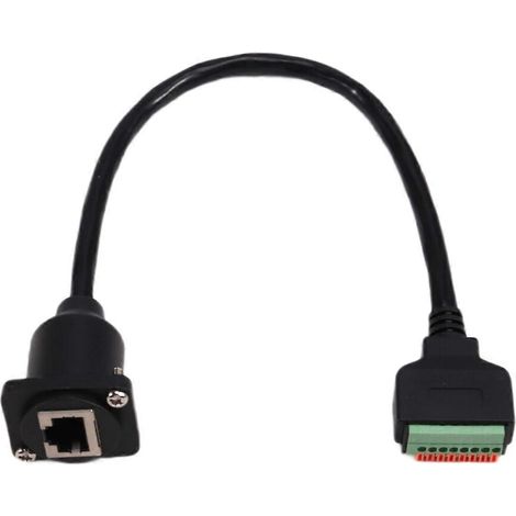 Connecteur femelle RJ45 8P8C de type D à montage sur panneau avec bornier sans soudure (1/4)