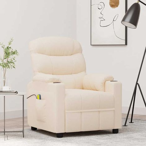 Massagesessel Creme Stoff (1/5)