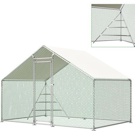 Recinto per polli in metallo 3x2 m con tetto impermeabile e protezione UV MODENUIT (1/4)