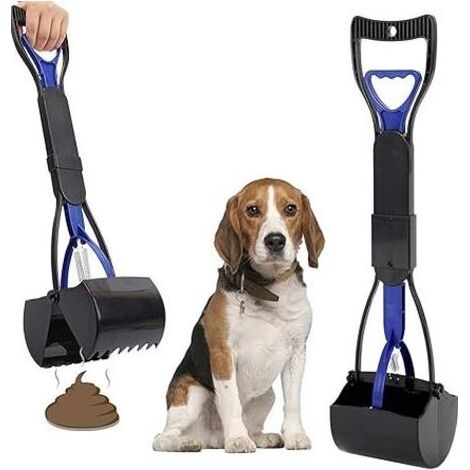 Kotschaufel für Haustiere, 61 cm langer, stabiler Griff, gezahnter Clip, zur sauberen Aufnahme von Hundekot, Clip für den Innen- und Außenbereich für Hunde und Katzen (1/5)