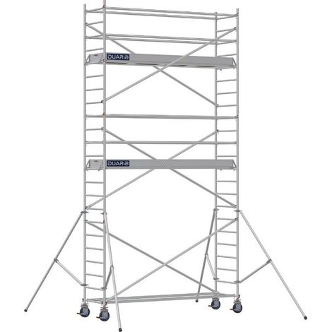 DUARIB - Échafaudage roulant aluminium Docker – Version lisses – Largeur 85 cm – Hauteur max 11,90 m – Longueur 2,05 / 2,54 / 2,95 m - Hauteur de plateau 4,9 m - L 2,95 x l 0,85 m
