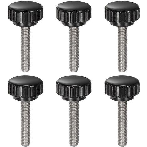 Vis à oreilles M6, lot de 6, acier inoxydable 304, tête ronde, 30 mm x 22, boulons de tension pour poignée de serrage (1/4)